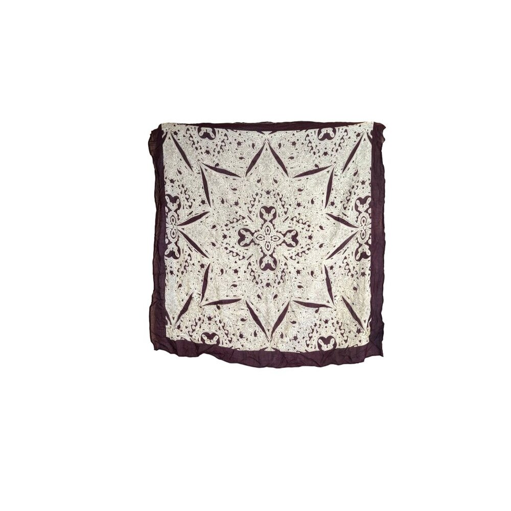 Banana Republic Large Paisley Scarf Shawl Wrap - Maroon & Beige - 100% Viscose